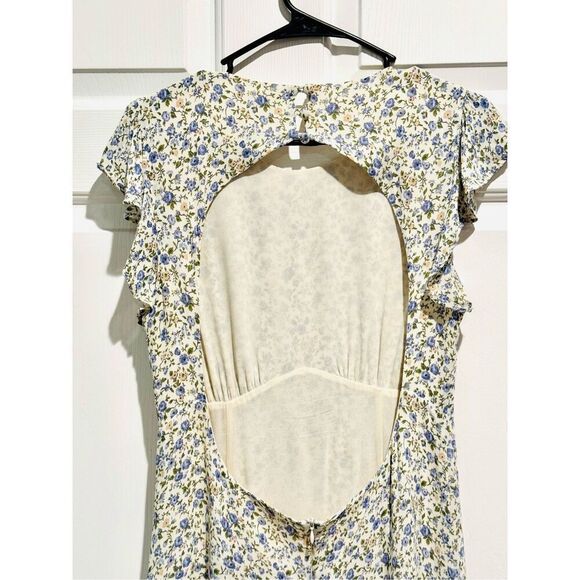 NWOT REFORMATION Idalia Printed Open Back Cutout Ruffle Sleeve Mini Dress 10US - Picture 16 of 16